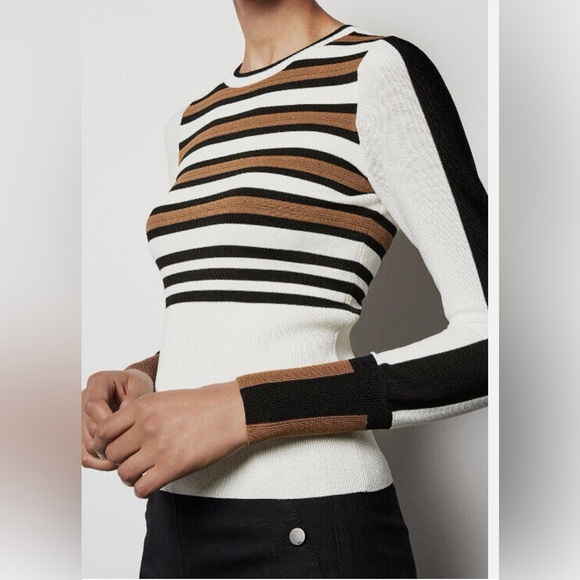 NWOT KAREN MILLEN Bold Stripe Knit Jumper Sweater - Picture 1 of 12